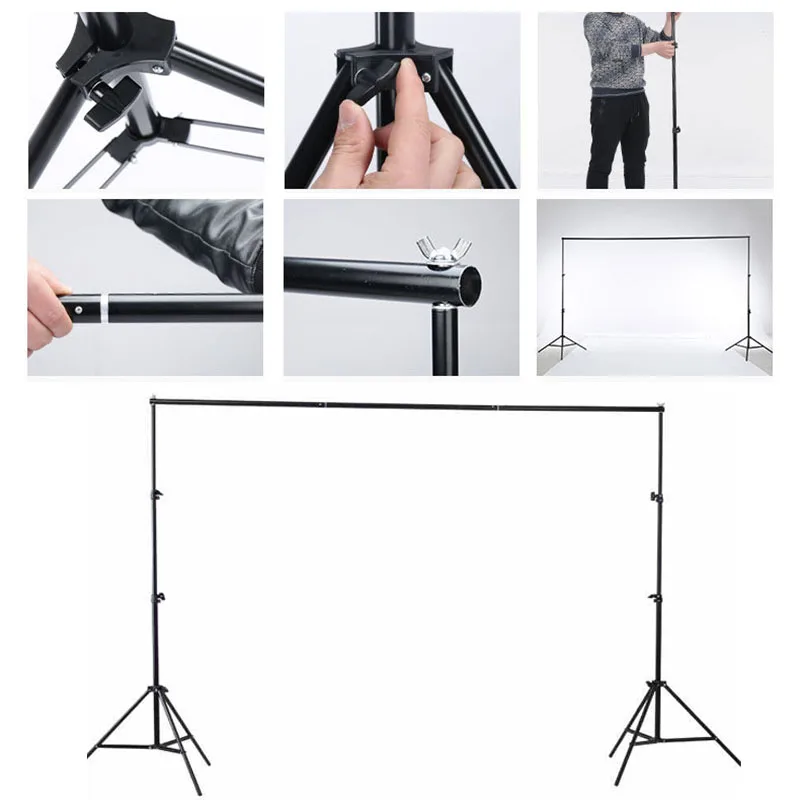 Nicro Wholesale Adjustable Photoshoot Background Backdrops Stand Photo Video Studio Photography Backdrop Support System Kit