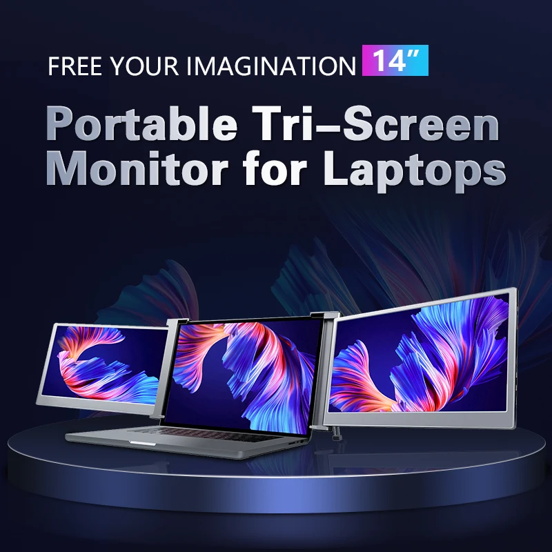 Manufacturer Wholesale Support HDMI Type C 14 inch portable laptop and monitor holder
