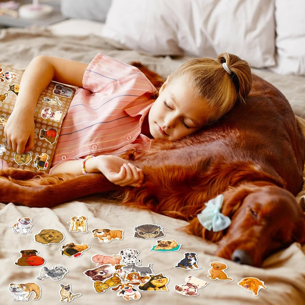 50pcs Dog Stickers, Animals Golden Retrievers Dalmatians Graffiti Stickers, Internet Celebrity Pet Dogs, Fun Stickers, T01040926
