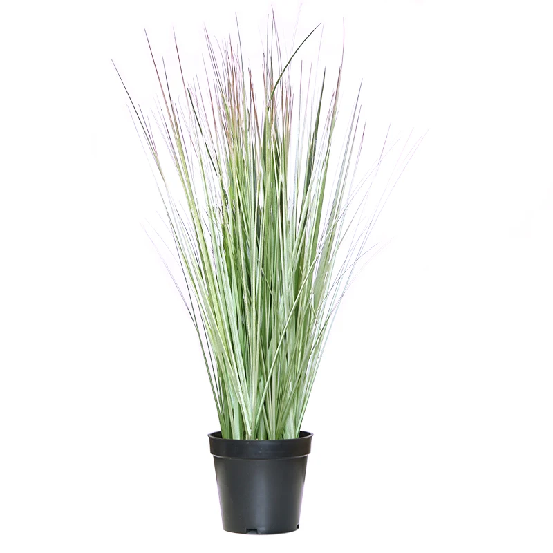 New product green pampas grass artificial large reed potted for wedding party decoration
