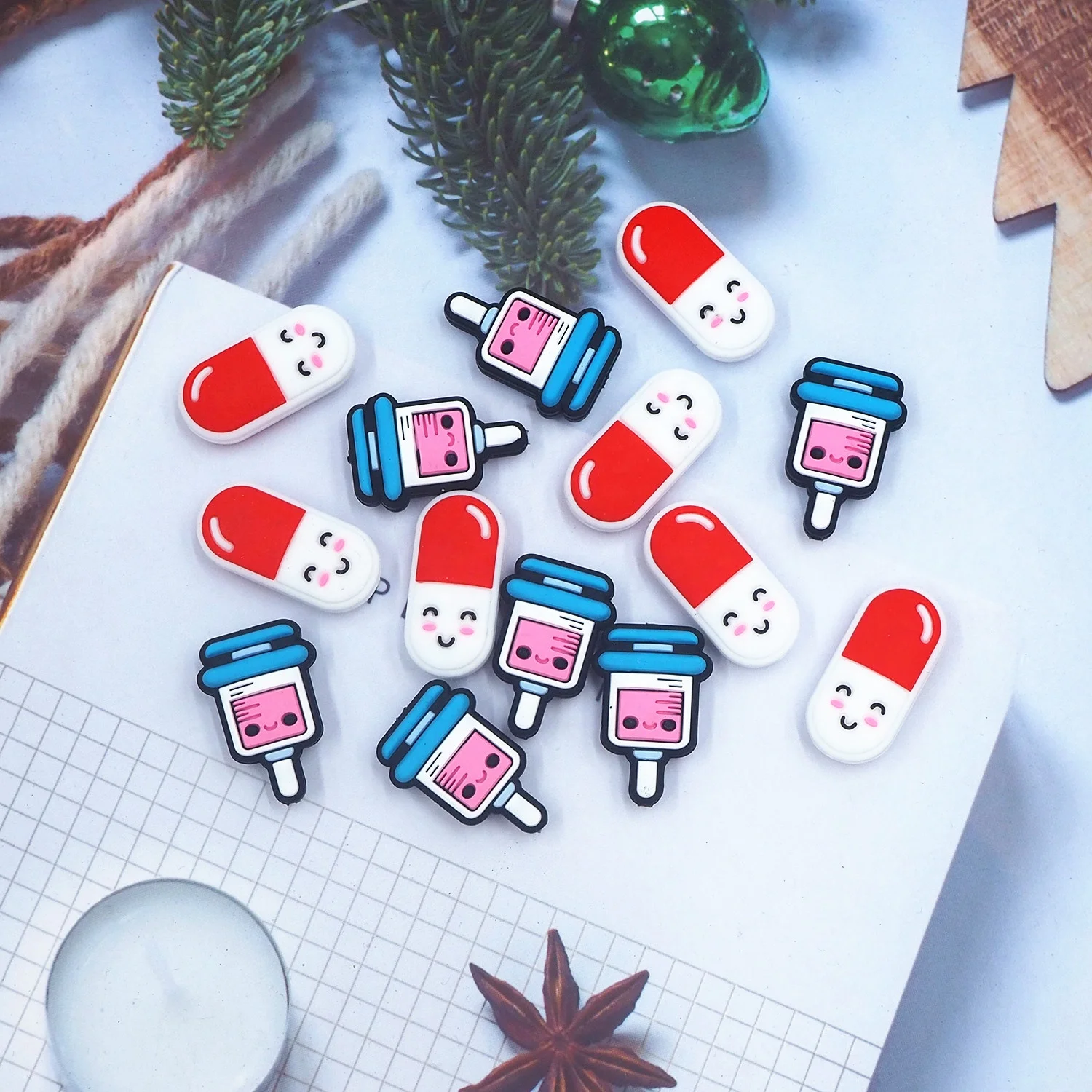 Hot Food Grade Silicone DIY Pacifier Chain Bead Newborns Teething Toys Jewelry Accessories Pill Silicone Beads Focal