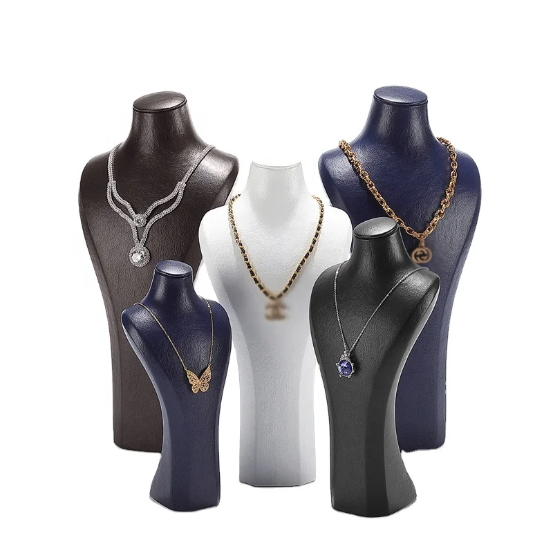 Digu jewelry packaging PU necklace display rack portrait neck hanger Jewelry shop window display jewelry props spot