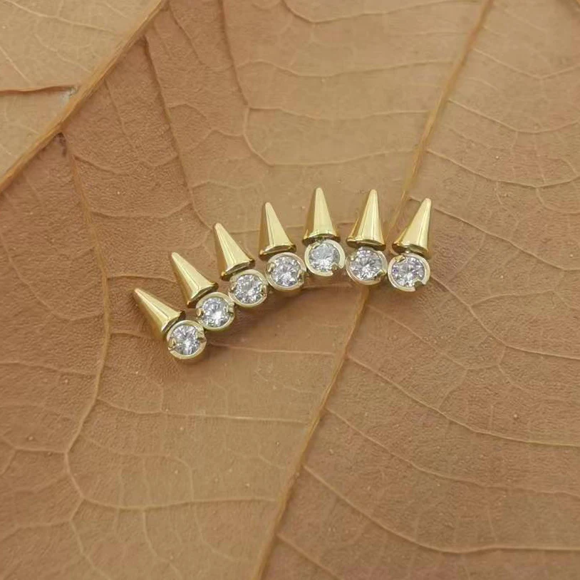 Calendo  Jewelry  ASTM  F136 Titanium Internally Threaded  7 Spikes  Stud Piercing  Earring  End Jewelry