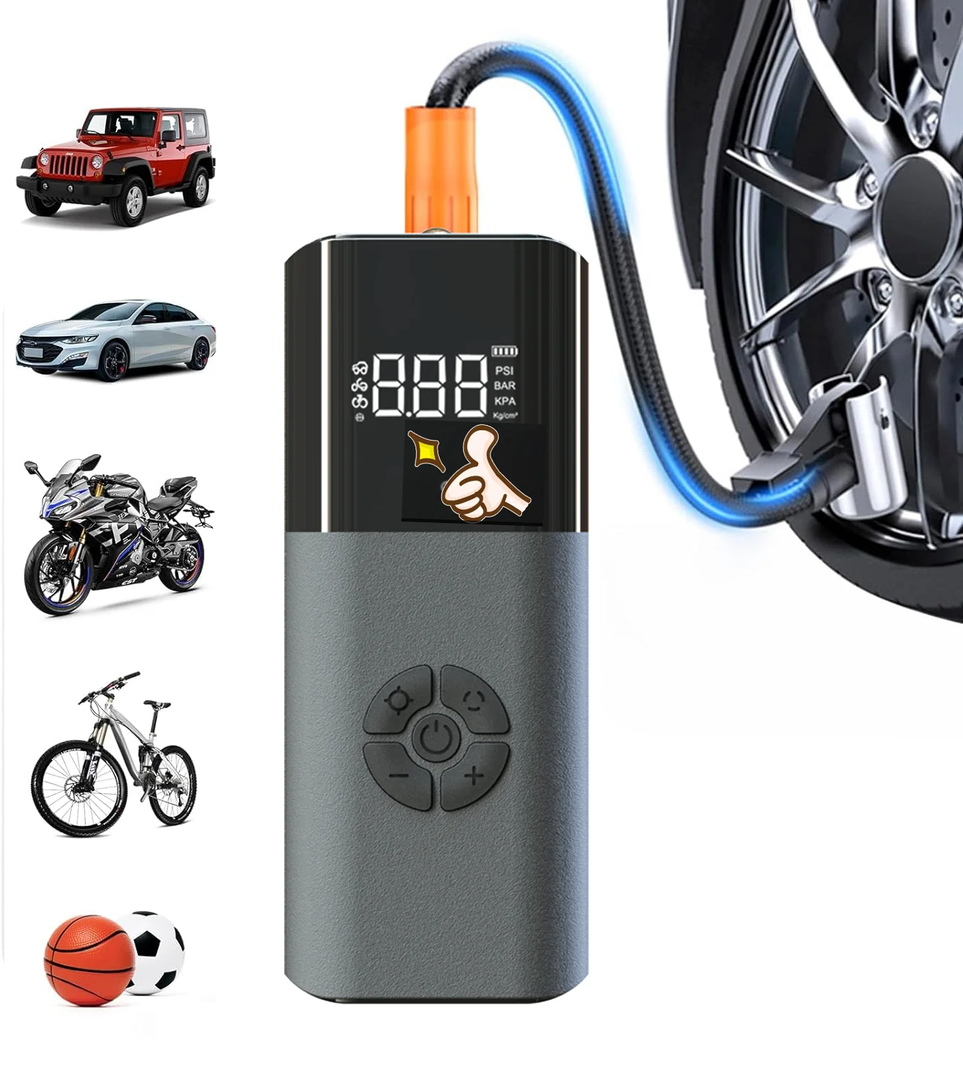 Nexest Smart Digital Tire Pressure Detection Electric Air Pump Rechargeable Inflator Football Bike Bicycle Universal Tire