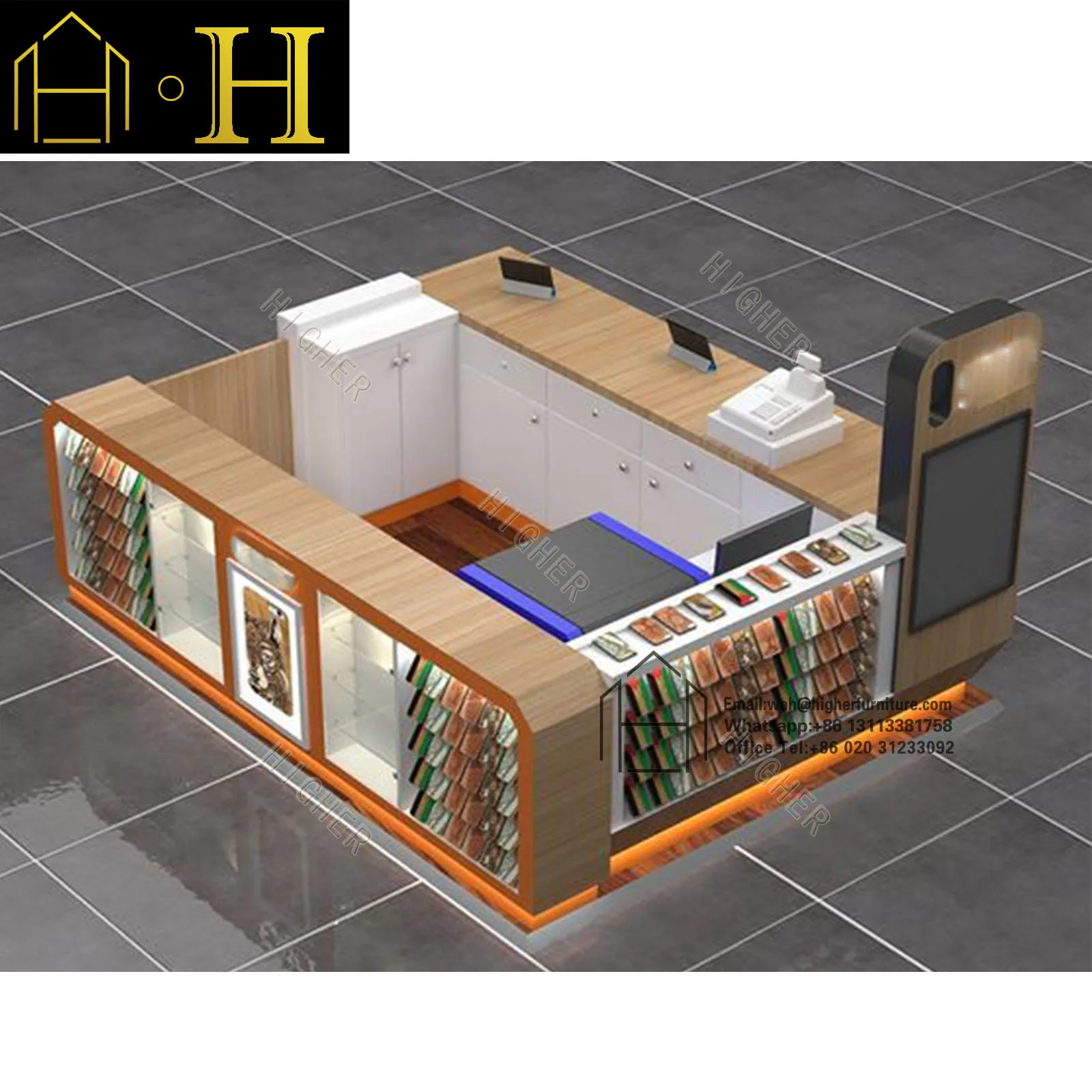 Mobile Phone Kiosk Display Counter Phone Showcase Stand Cell Phone Store Fixtures Mobile Shop