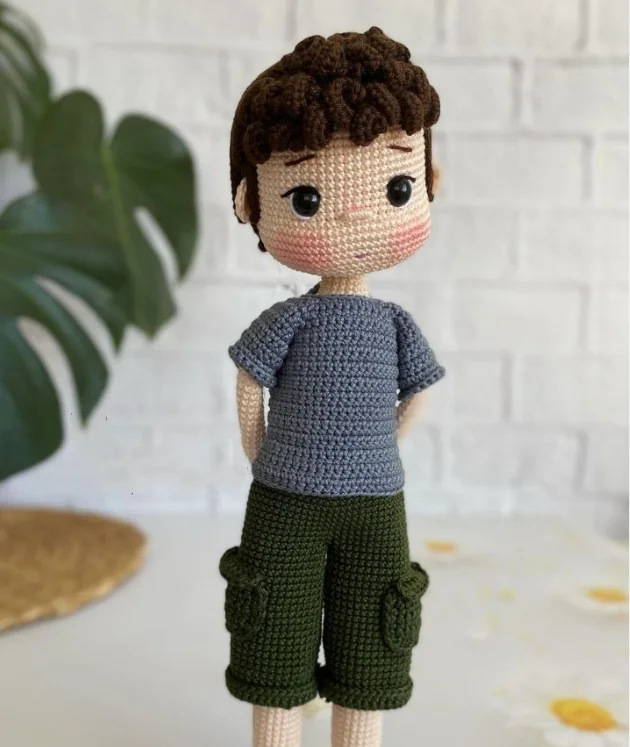 Ins Hot Hand Crochet Boy and Girls Dolls Crafts Made Customized Logo and Label Amigurumi Kids Dolls Toys