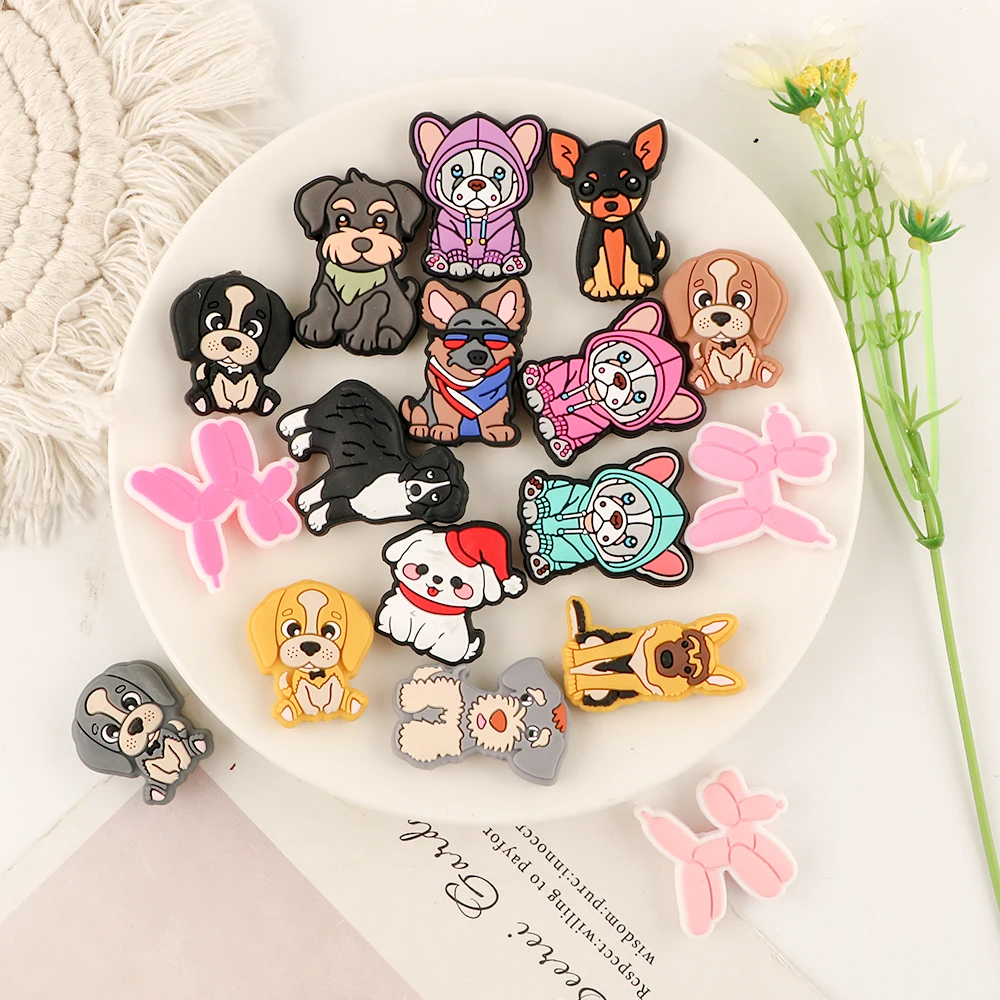 New Animal Cartoon Dog Silicone Focal Beads for Pen Jewelry Making