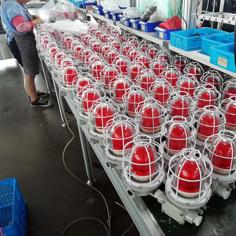BBJ Explosion-Proof Red LED Warning Lamp With 90DB Horn 12Volts Explosion Proof Led Lights