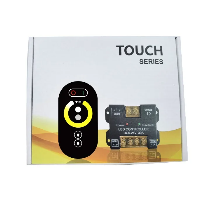 High Power 30A Monochrome Dimmer Switch CCT Adjustment Remote Controller Iron Wireless RF Touch Panel Dimmer