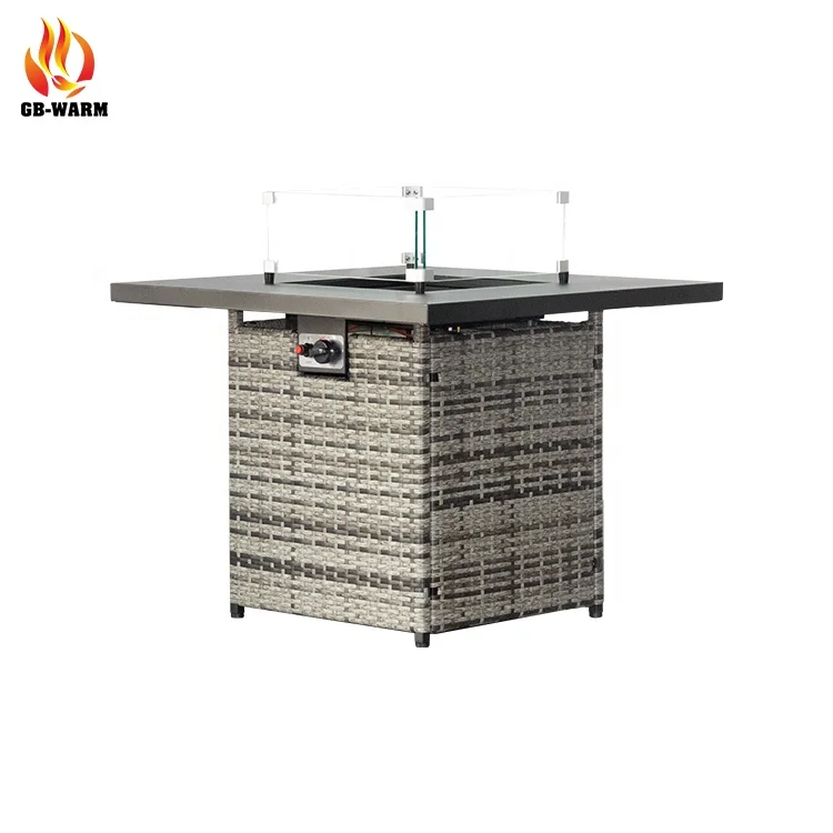 Restaurant Garden Supplies Rattan Furniture Hot Sale Modern Table Top Fire Pit