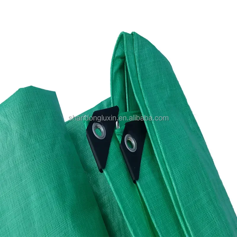Factory direct sales polyethylene green rainproof tarpaulin light easy to carry