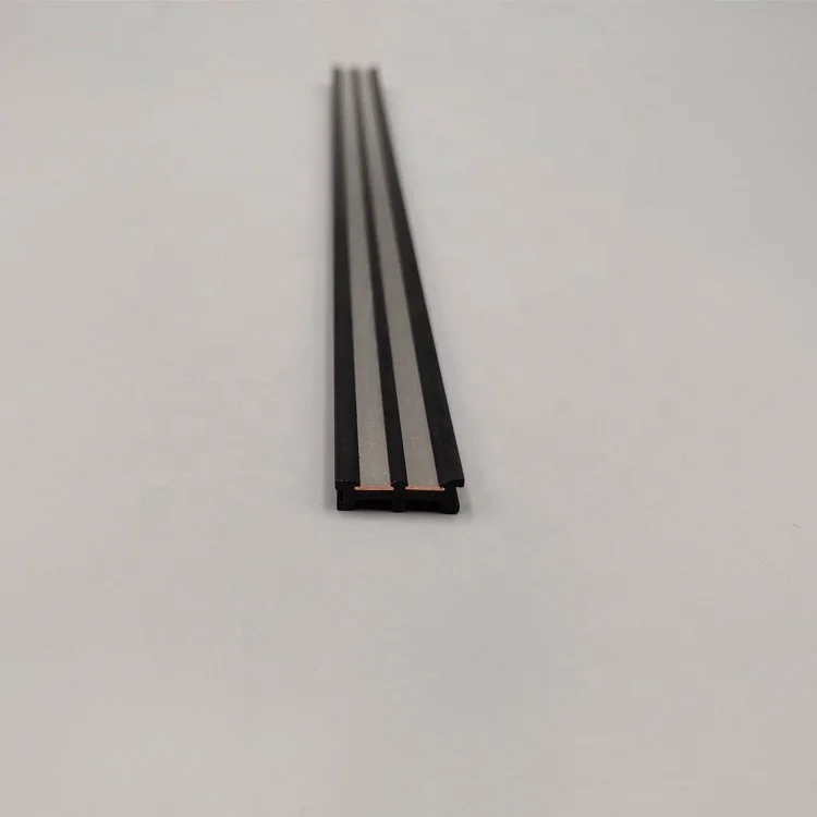 ABS / PC / PVC rail accessories led light rail copper plastic coextruded conductive strip
