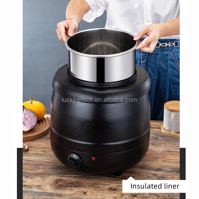 Kitchen equipment commercial 10L soup kettle cooker electric hot pot plate catering buffet food warmer buffet soup warmer stove
