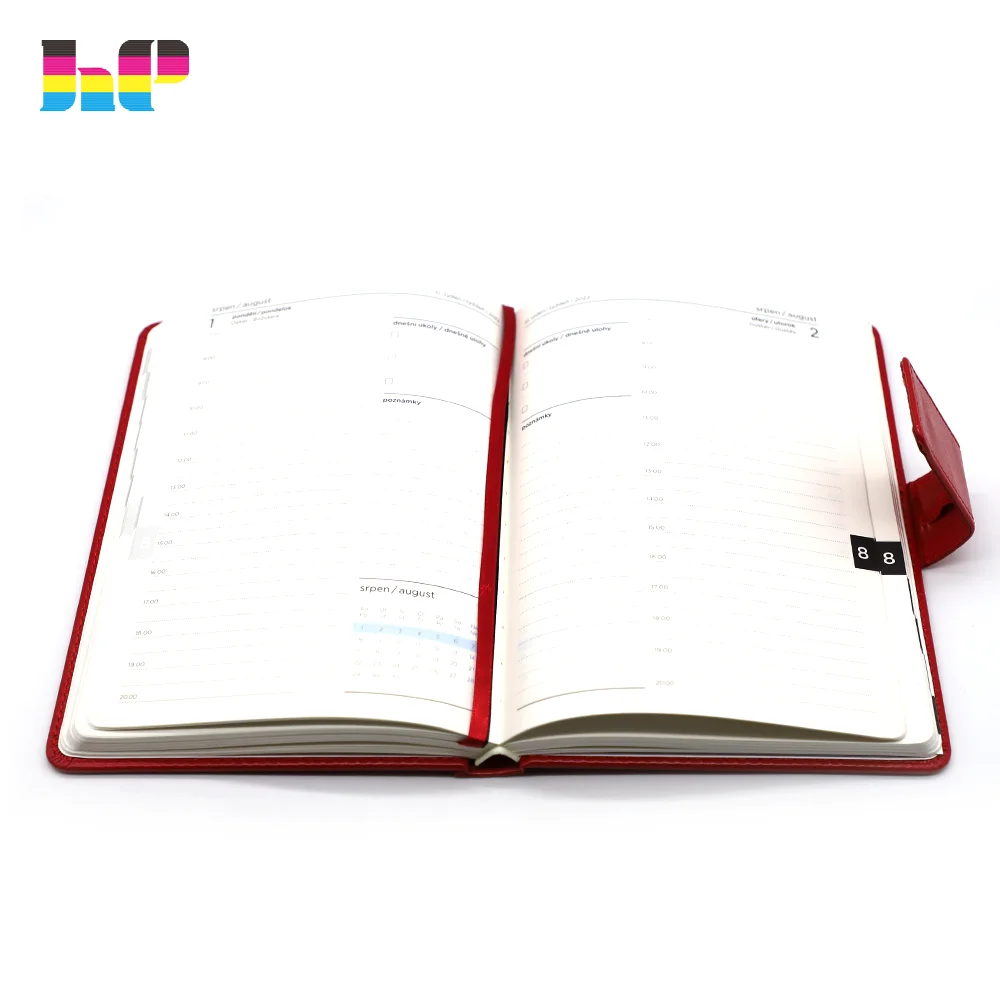 Custom 2022 Colorful Cover Special Paper Hot Stamping Foil Elastic Notebook A5 Diary Journal Notebook With Button Closure