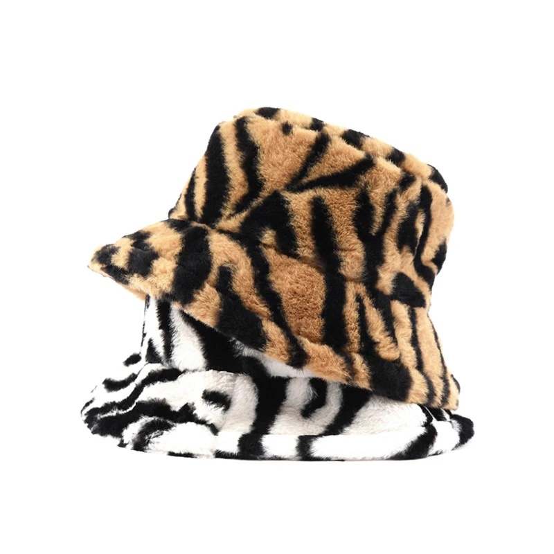 Панама с леопардовым принтом зимняя меховая женская теплая пушистая шапка панамка логотипом на заказ из искусственного