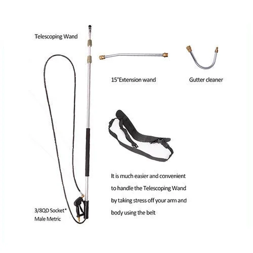 Телескопический очиститель высокого давления 4000PSI с очистителем желоба