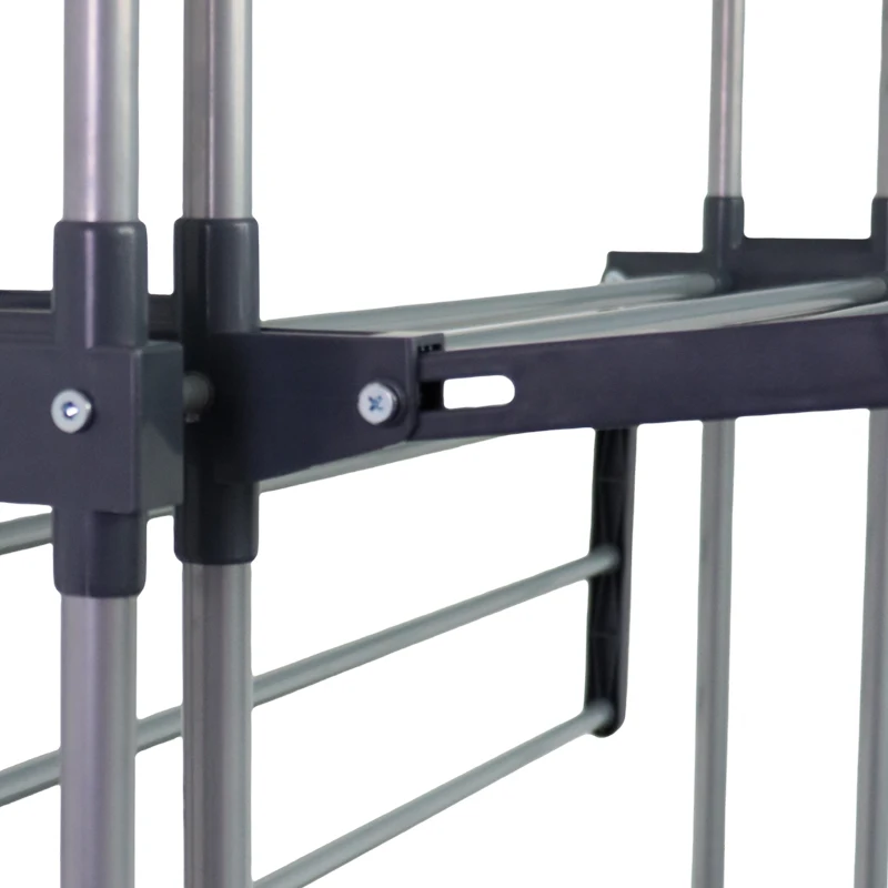 Cloth Drying Rack Folding Clothes Rail 3 Tier Clothes Horses Rack Stainless Steel Laundry Garment Dryer Stand With Two Side Wing