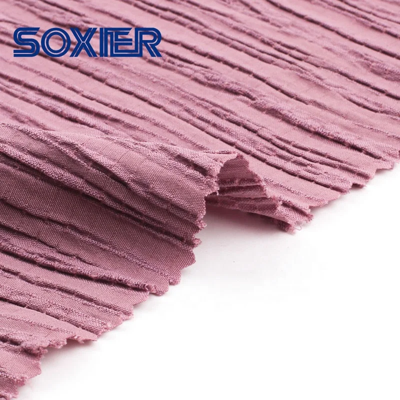 New Custom Striped Stretch Crepe Chiffon 100% Polyester Pleated Fabric For Women Dress