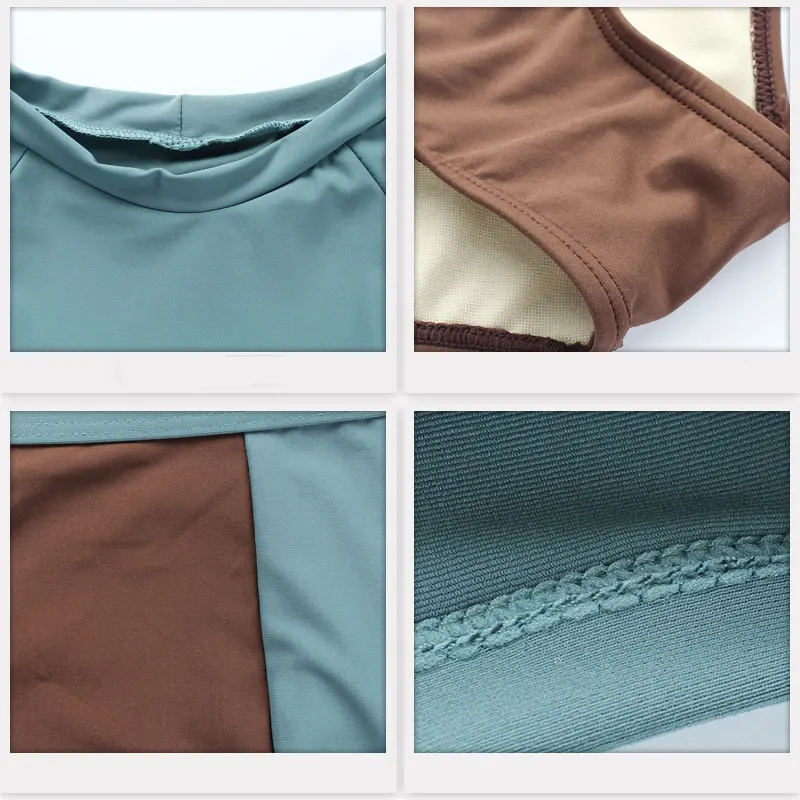 Long Sleeve High Waist Bikini Set Japanese Swimsuit Korean Swimwear