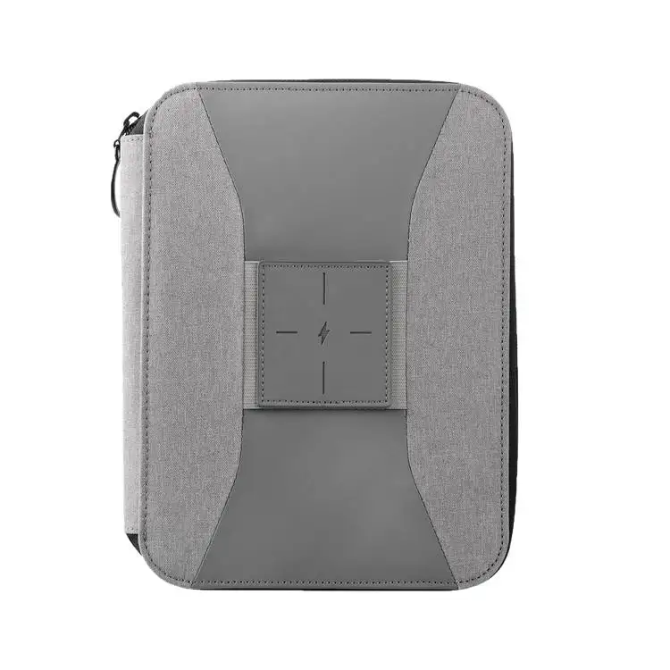 Travel Portable Polyester Passport And Credit Card Storage Bag With Wireless Charger Notebook Bag