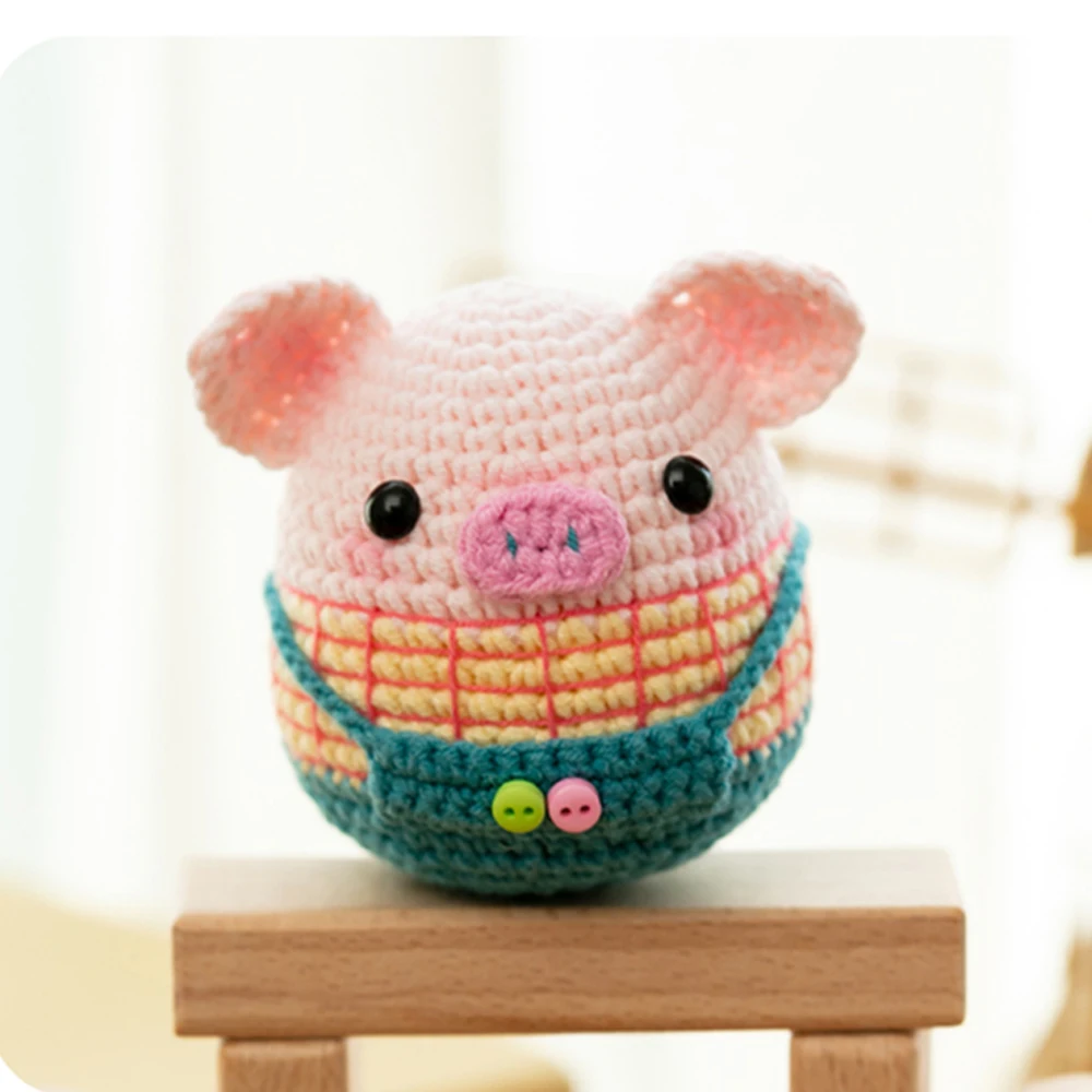 Kids Beginner Animal Style Woobles DIY Knitting Crocheting Hooks Sewing Yarn Crochet Kits