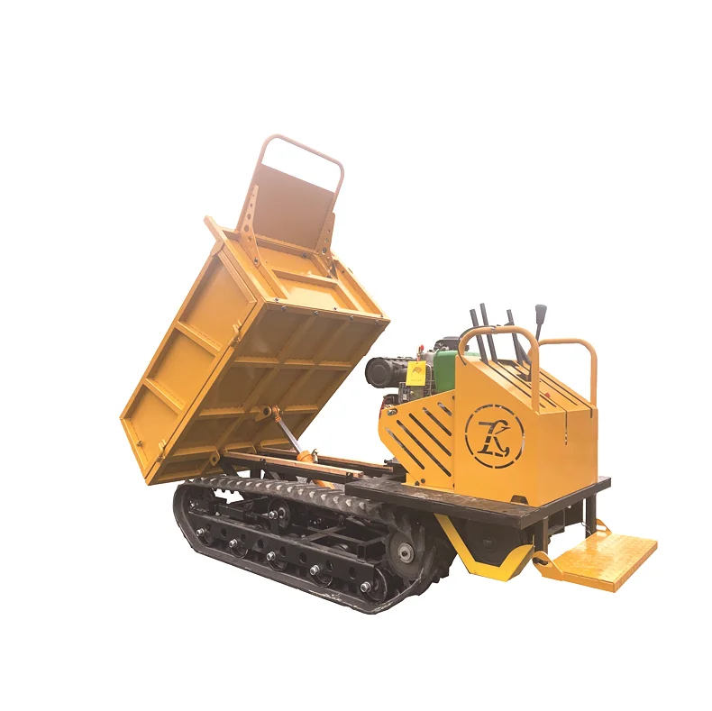 Mini Truck Transporter Hydraulic Mini Dumper 1500kg Mini Dumper Crawler Climbing Small Tracked Carrier Tractor