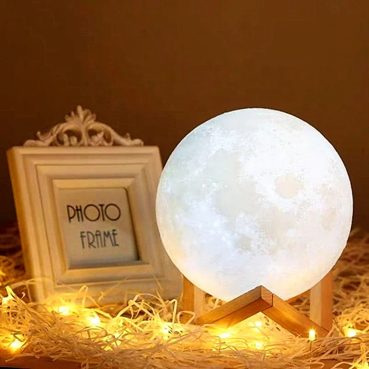 Kanlong 8 10 12 15 18 20 22 30 cm portable touch RGB lunar light kids baby 3D print led night lights moon lamp
