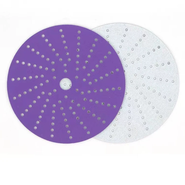 125mm sanding disc 5 inch round sand paper purple ceramic sanding discs for car or wood