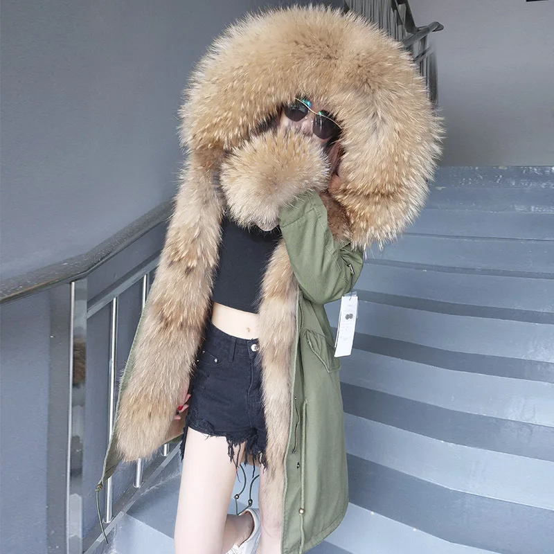 Manufacturer Wholesale Winter Casual Coat Women Oversize Fur Fox Collar Hooded Coat Parka Fur Down Jacket coats