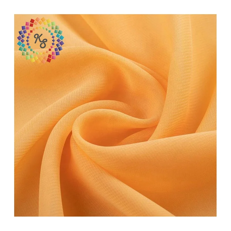100% Polyester Plain Solid Color 100D Pure Pearl Chiffon Fabric