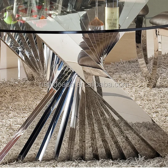 Pictures of glass round dining table modern set