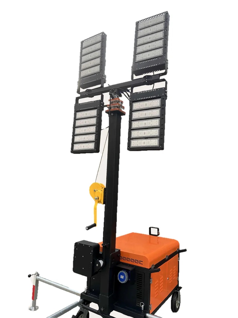 4*300W light tower 6m 9m 12m Pneumatic mast diesel generator tower light portable battery worksite light