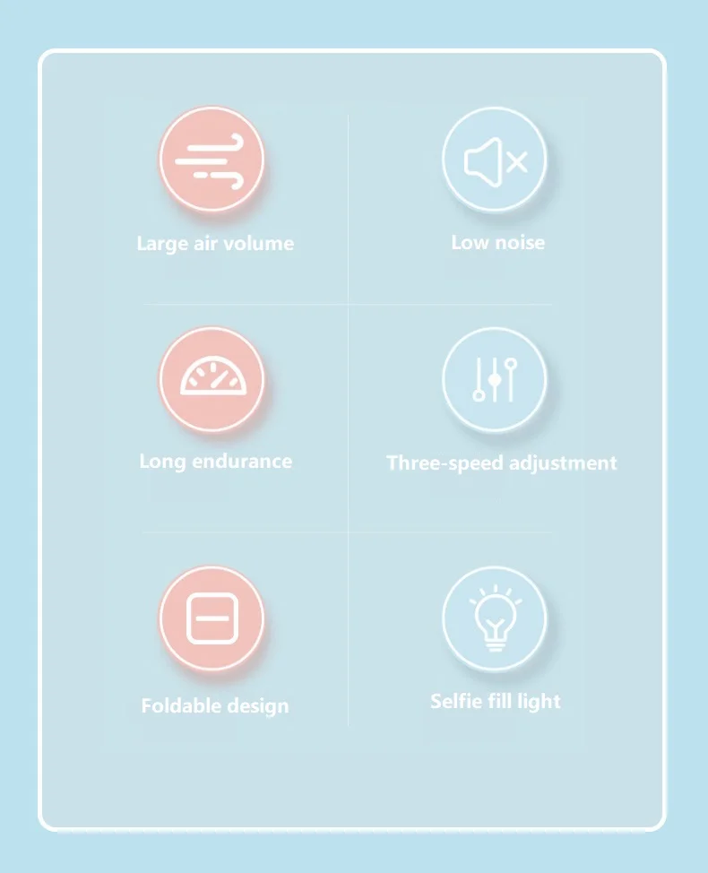 Mini electric fan Summer USB charging handheld folding with small night light  Large capacity long continued unsilted LOGO