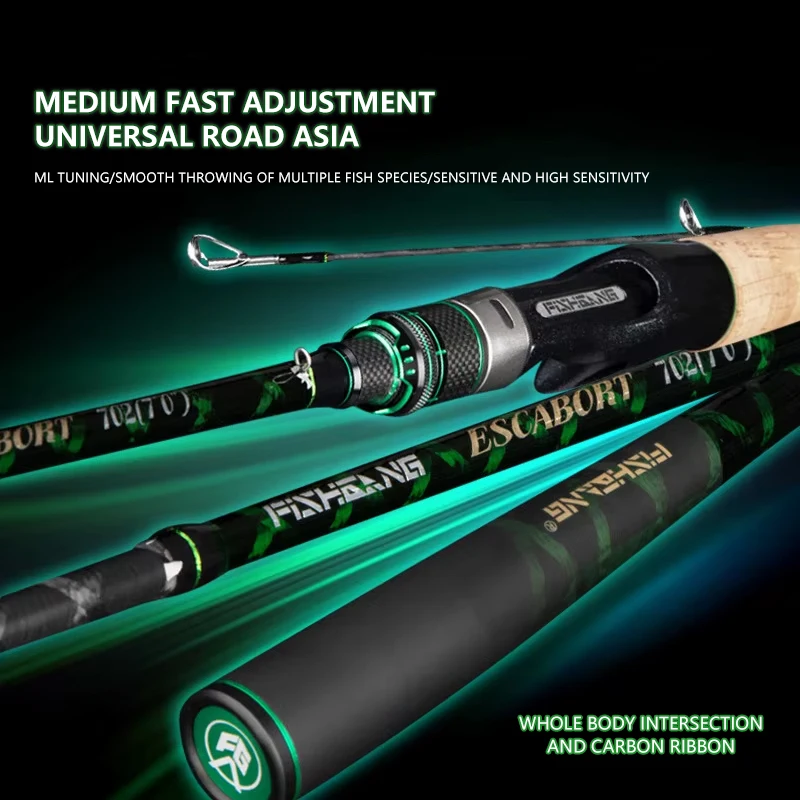 ML carbon adjustment integrated grip fishing rod straight handle bass long casting rod lure rod wholesale