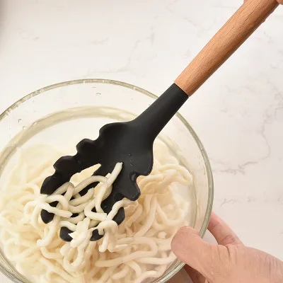 
Kitchen Accessories Silicone Non Stick Cookware Sets Kitchen Utensil with Wooden Handle 