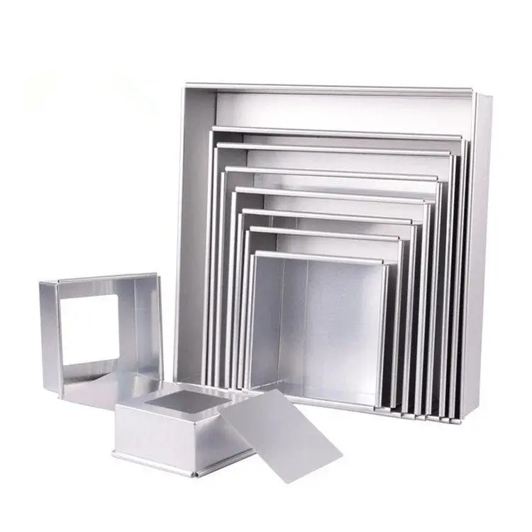 Квадратная форма для торта из алюминиевого сплава со съемным дном, шифоновая форма для торта