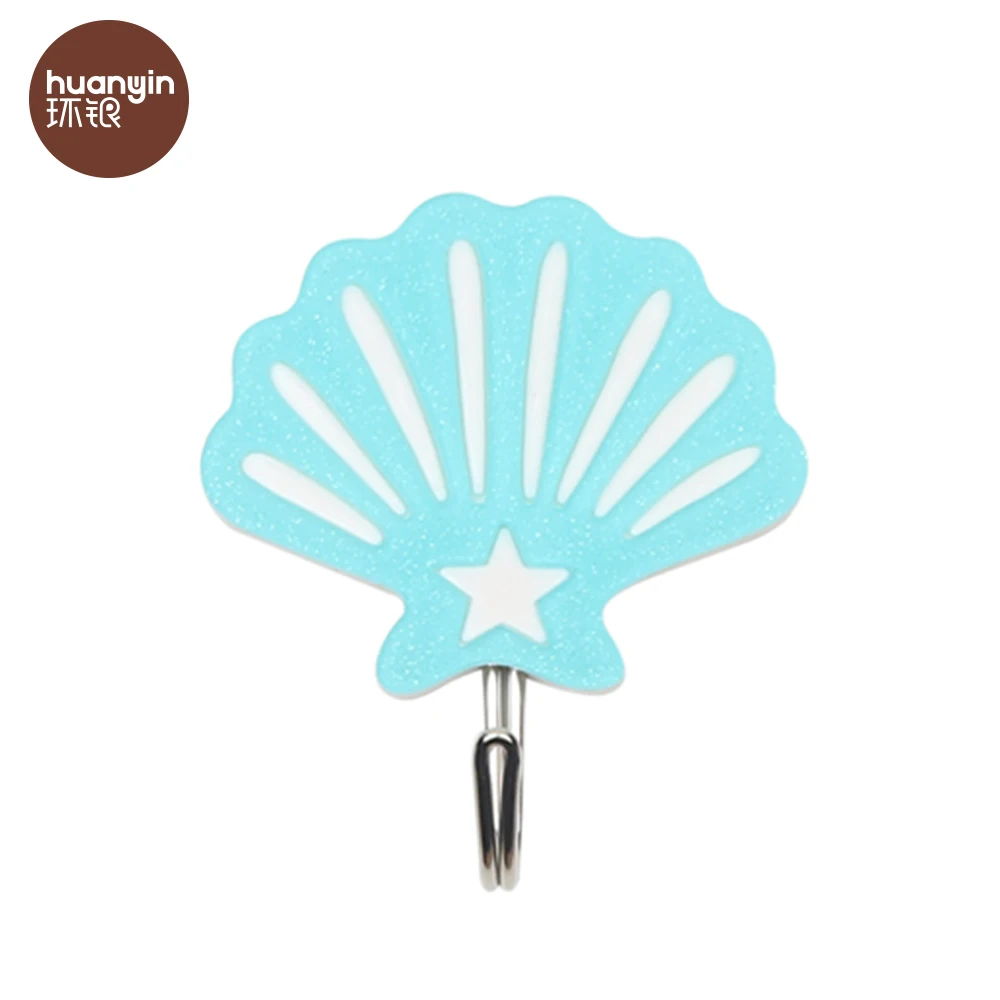 Mini plastic colorful acrylic shell  wall hanger hook