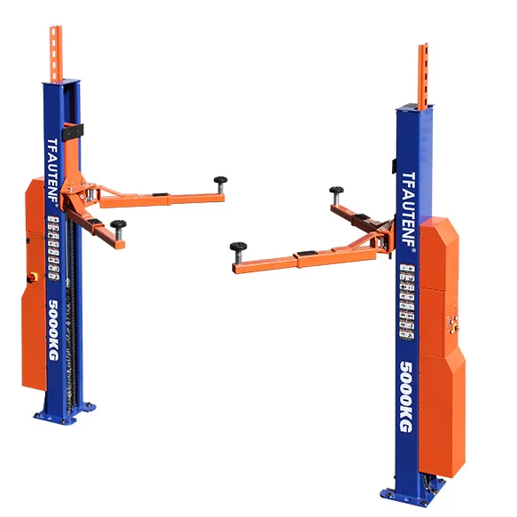 TFAUTENF body workshop intelligent two column lifter hydraulic electrical unlock 2 post car lift 5000kg with digital screen