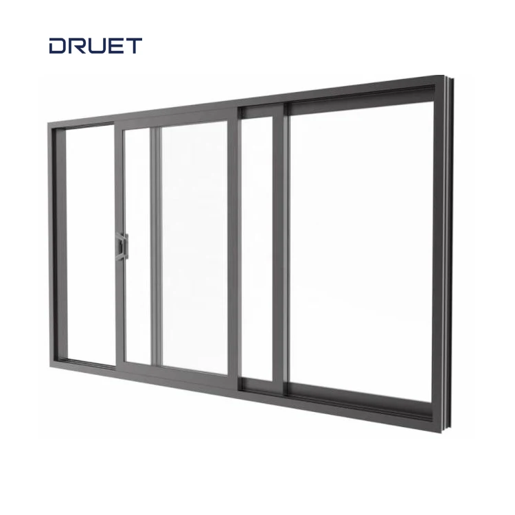 Latest Design Exterior White Grill 3 Tracks Sliding Glass Doors and windows With Mosquito