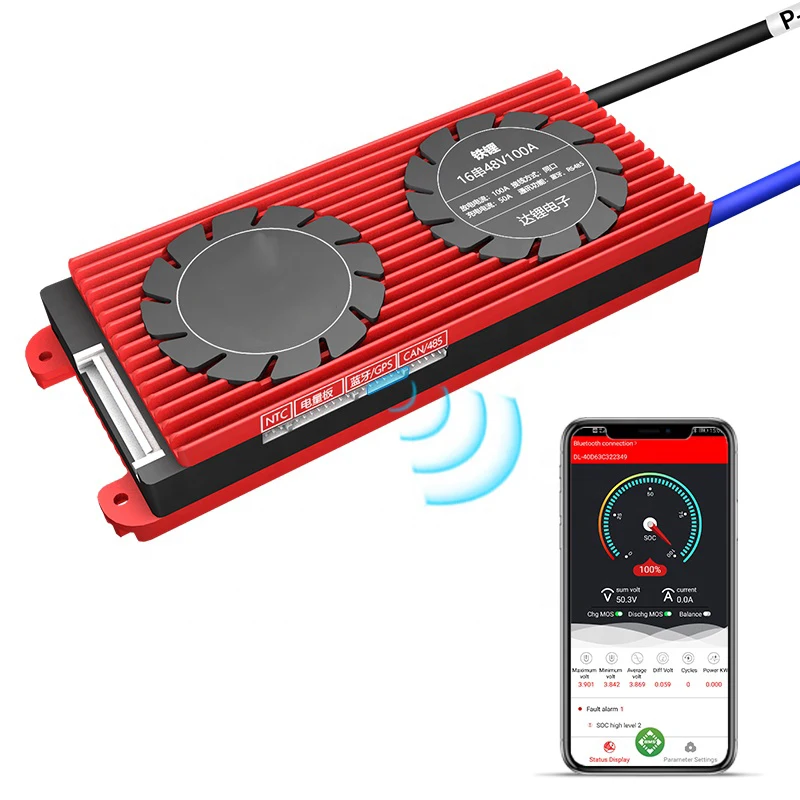 Дейли BMS 4s/8s/16s UART/BT 40a 60a 100a 150a 200a 250a lifepo4 bms 16S 48v