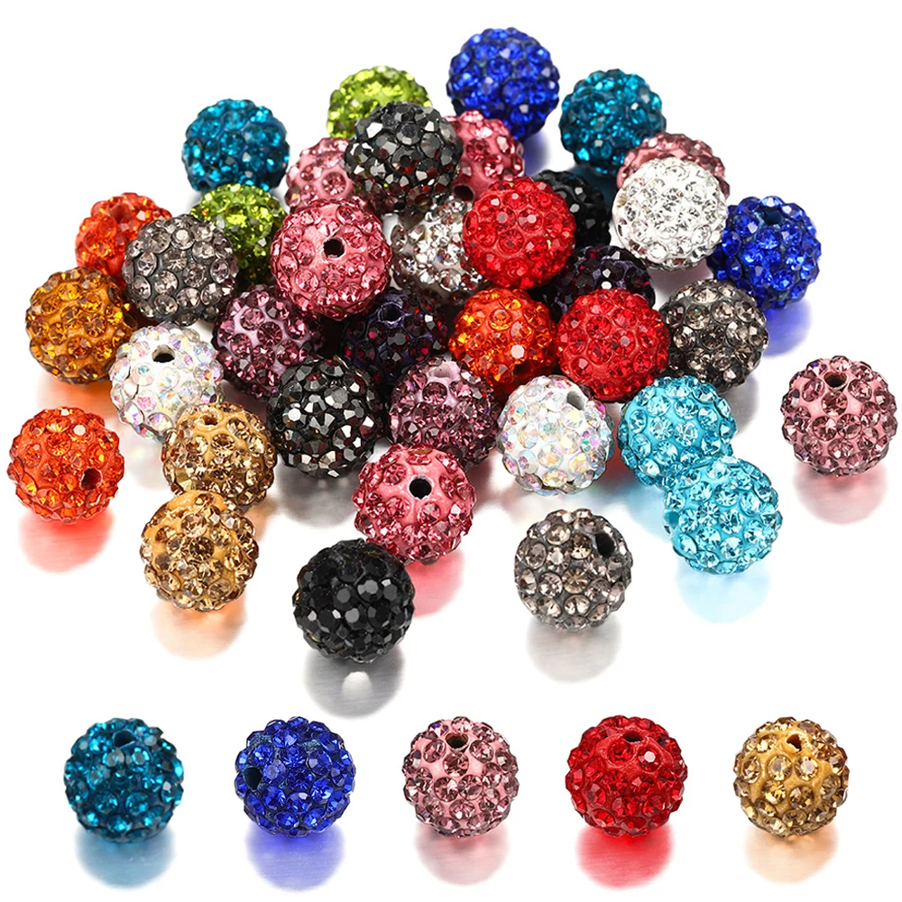SOJI Hot Sale 10mm Rhinestone Ball Beads Clay Paved Crystal Shambhala Disco for Jewelry Making DIY Bracelets