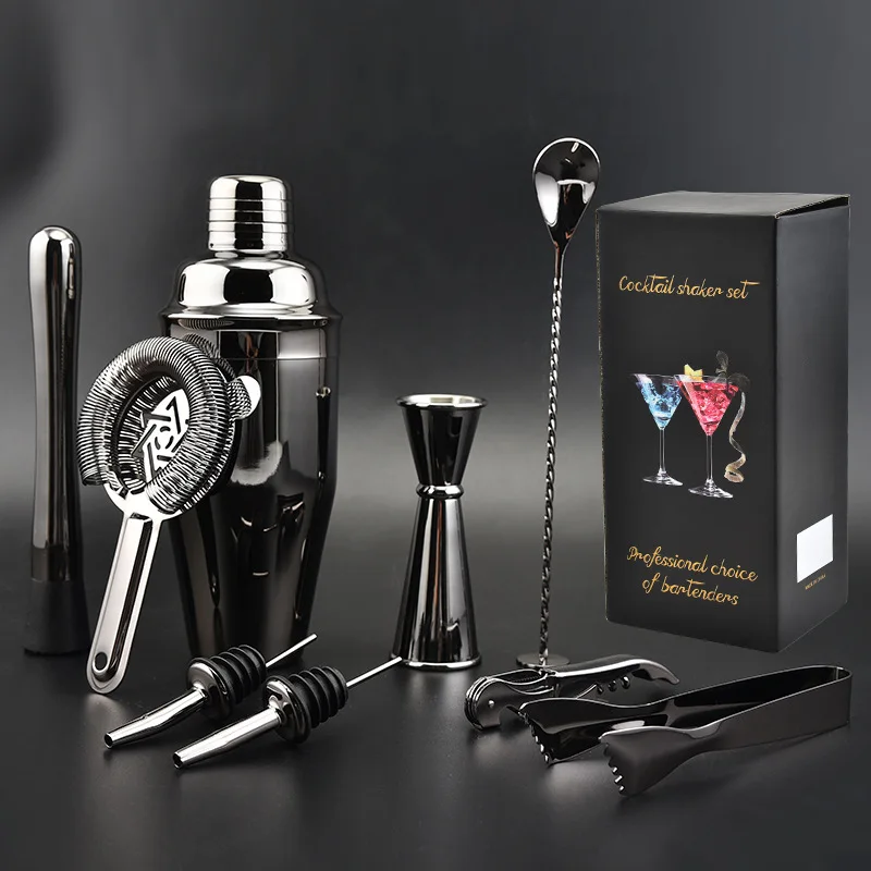 Набор для коктейлей, набор для бармена с подставкой, набор для смешивания напитков со всеми необходимыми аксессуарами для бара