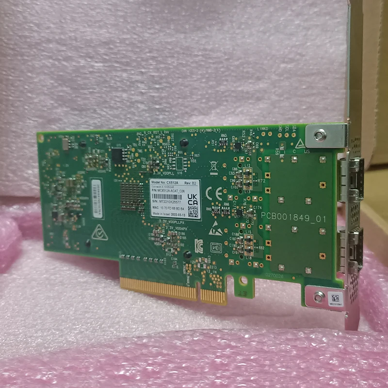 Mellanox NVIDIA MCX512A MCX512A-ACAT ConnectX-5 25gbe адаптер с двумя портами для беспроводная сетевая карта SFP28 PCIe Gen