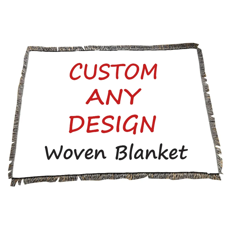 Custom any design multi function home use camping picnic cotton polyester jacquard weave custom woven tapestry blanket (1600461236327)