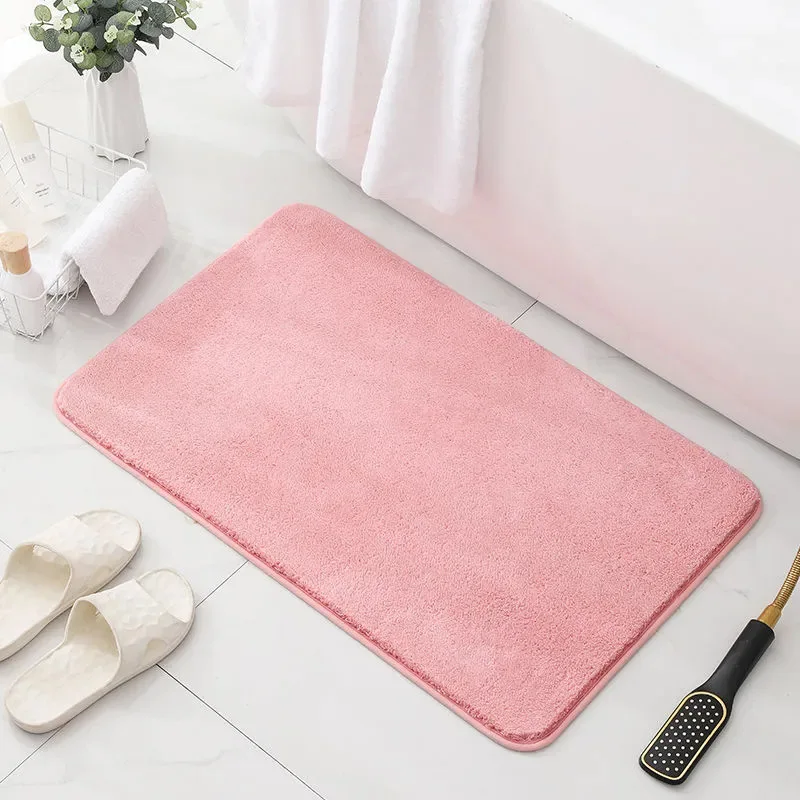 Plush thickened bathroom absorbent floor mat non-slip foot rug entrance door mat bedroom living room entrance carpet camel