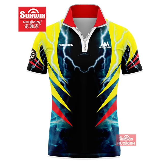Cheap Fashionable Dart Jerseys Button Zipper Full Sublimation Mens Ladies Darts Shirts