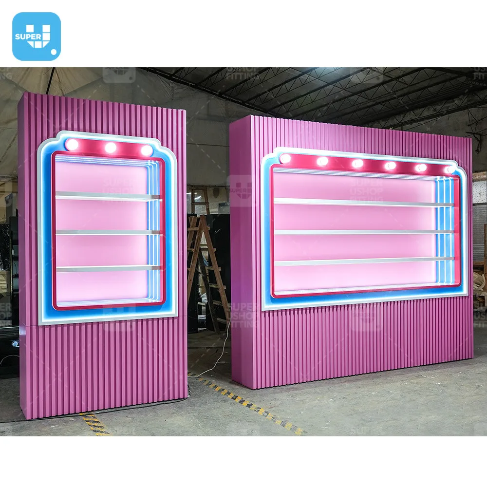 Розничная продажа магазин игрушек настенная витрина индивидуальная Подарочная светодиодное освещение кукольный Витринный Шкаф