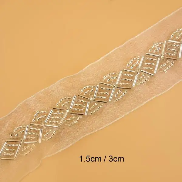 7 мм белый цвет жемчужины белая сетка кружевная отделка ручной работы Бисероплетение отделка для свадебной одежды одежда платье домашний текстиль аксессуары