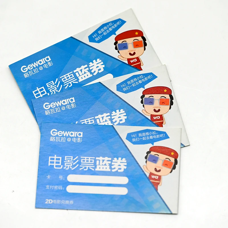Customized printing paper security cinema ticket event concert movie tickets