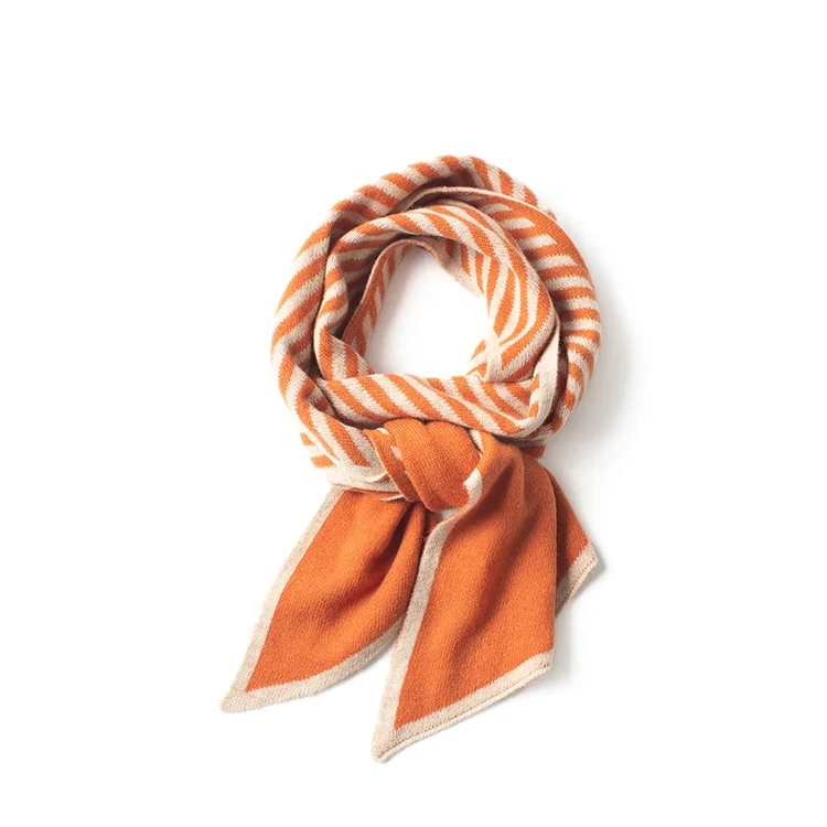 multicolor stripe knit women cashmere scarf custom winter fashion soft ladies cashmere scarves shawl